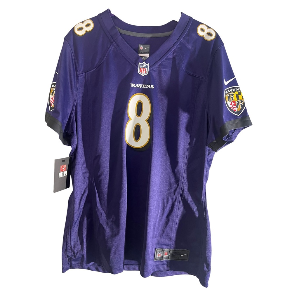 Nike Baltimore Ravens Lamar Jackson 8 NFL On Field Jersey Purple XL New